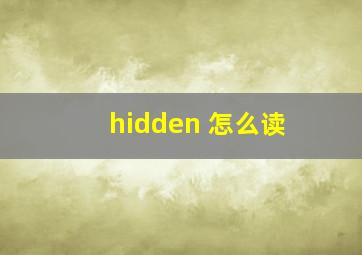 hidden 怎么读